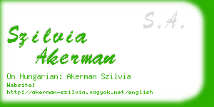 szilvia akerman business card